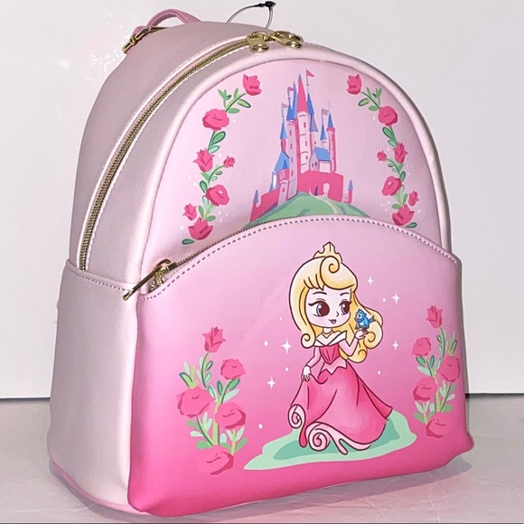 Loungefly Disney Sleeping Beauty Chibi Aurora Mini Backpack & Flap Wallet Set main image 6